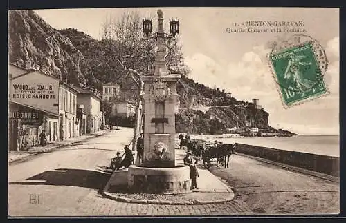 AK Menton-Garavan, Quartier Garavan et la Fontaine