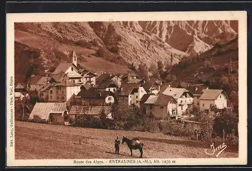 AK Entraunes /A.-M., Route des Alpes