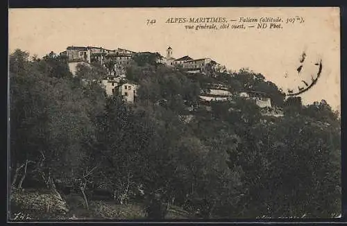 AK Falicon /Alpes-Maritimes, Vue générale, Côté ouest