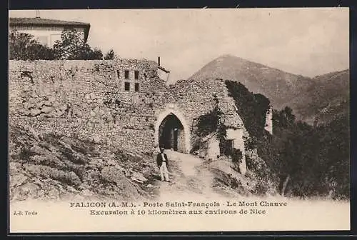 AK Falicon /A.-M., Porte Saint-Francois & le Mont Chauve