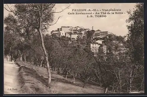 AK Falicon /A.-M., Café-Restaurant Au Thé de la Reine, Vue générale