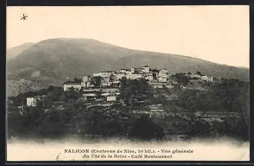 AK Falicon /A.-M., Café-Restaurant Au Thé de la Reine, Vue générale