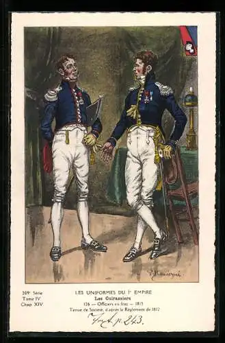 AK Les Curassiers, Officiers en frac, 1813