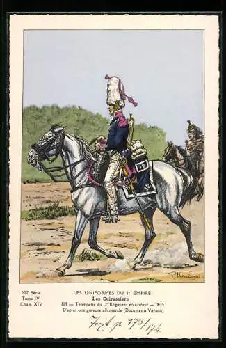 AK Les Cuirassiers, Trompette du 12e Régiment en surtout, 1805