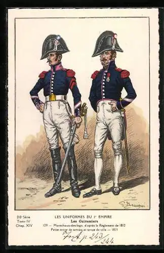 AK Les Cuirassiers, Maréchaux-des-logis, d`après le Réglement de 1812