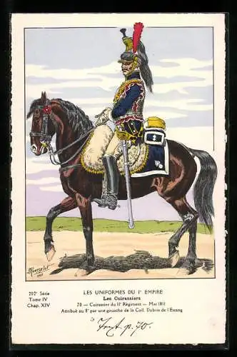 AK Les Cuirassiers, Cuirassier du 11e Régiment, Mai 1811