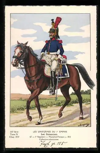 AK Les Cuirassiers, 1er Régiment, Maréchal-Ferrant, 1810