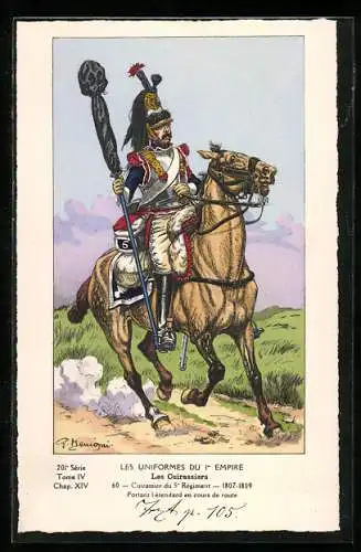 AK Les Cuirassiers, Cuirassier du 5e Régiment, 1807-1809