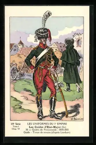 AK Les Guides d`Etat-Major (fin), Guides de Poniatowski, Guide-Tenue de service, 1808-1810