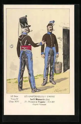 AK Le 2e Hussards (fin), Hussard et Brigadier, 1814-1815