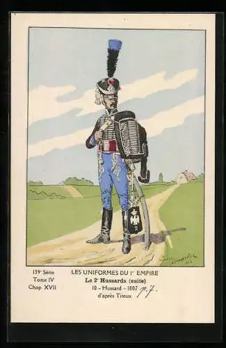 AK Le 2e Hussards (suite), Hussard d`après Titeux, 1807