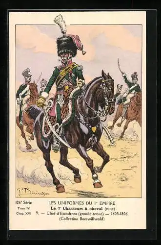 AK Le 7e Chasseurs à cheval (suite), Chef d`Escadrons, grande tenue, 1805-1806