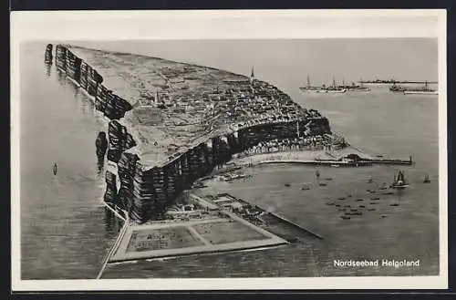 AK Helgoland, Totalansicht der Insel