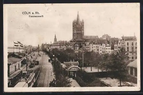 AK Köln a. Rh., Frankenwerft mit Kirche