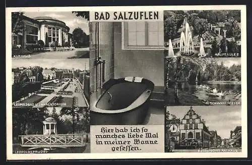 AK Bad Salzuflen, Kurhaus, Inneres Bad, Leopoldbad und Inhalatorium