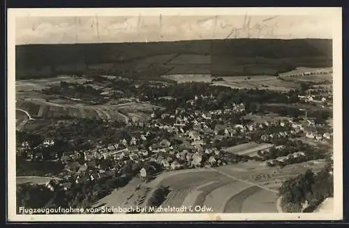 AK Steinbach bei Michelstadt, Teilansicht, Fliegeraufnahme