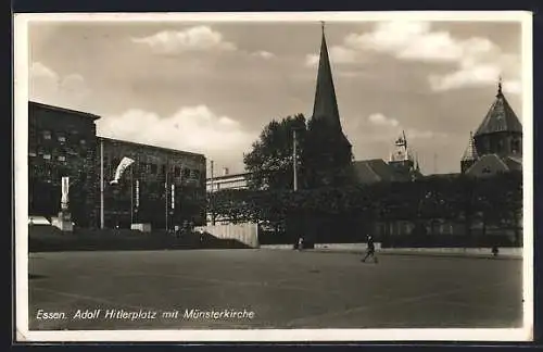 AK Essen, platz mit Münsterkirche