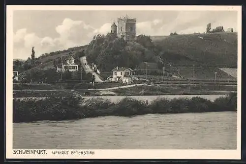 AK Schweinfurt, Weingut Peterstirn, vom Wasser gesehen