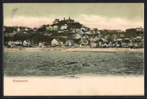 AK Hamburg-Blankenese, Ortsansicht mit Süllberg von der Elbe aus