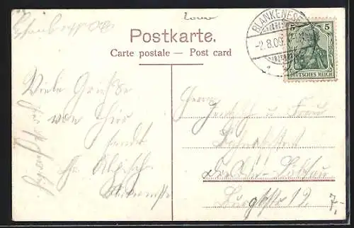 AK Hamburg-Blankenese, Ortsansicht, Segelboot