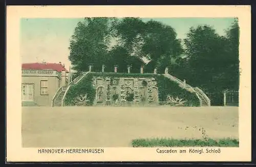 AK Hannover-Herrenhausen, Cascaden am Königlichen Schloss