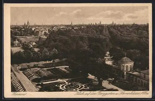 AK Hannover, Berggarten und Herrenhäuser Allee