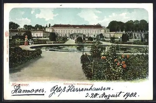 AK Hannover, Schloss in Herrenhausen um 1900