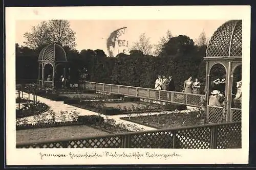 AK Hannover, Herrenhausen, Niederdeutscher Rosengarten