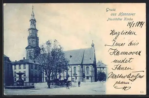 AK Hannover, Blick auf die Neustädter Kirche