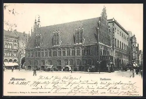 AK Hannover, Altes Rathaus im Sonnenschein