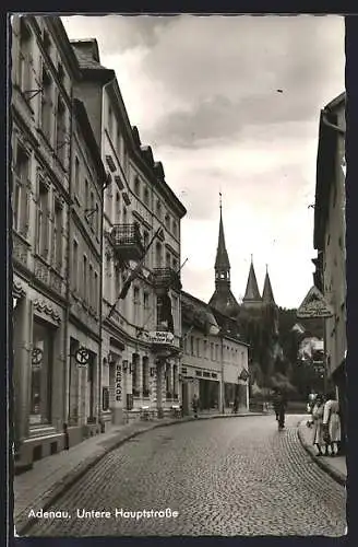 AK Adenau /Eifel, Untere Hauptstrasse mit Hotel Eifeler Hof