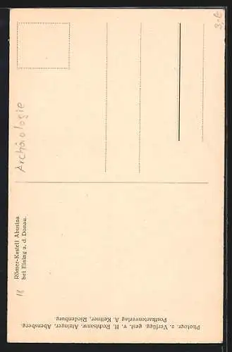 AK Eining a. d. Donau, Römer-Kastell Abusina, Spätere Kasse, Inneres des Einzelbades