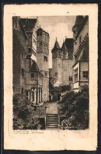 Künstler-AK Burg Eltz, Burghof