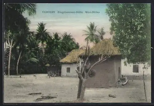 AK Conakry, Eingeborenen-Hütte