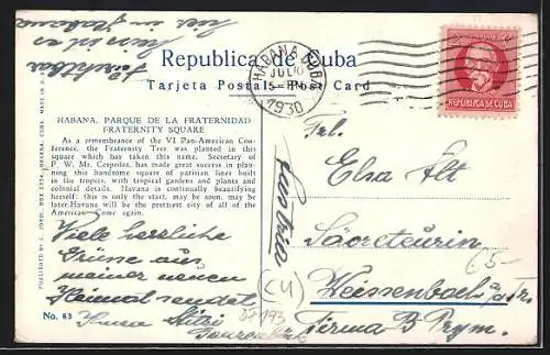 AK Habana, Parque de la Fraternidad