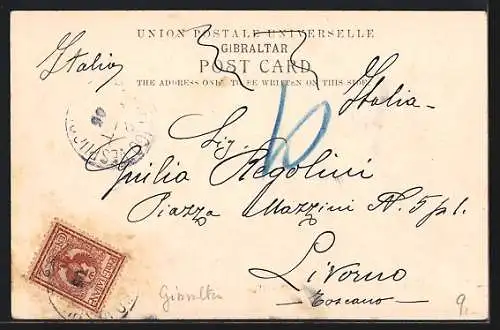 AK Gibraltar, Church Street, Strassenleben an der Kirche