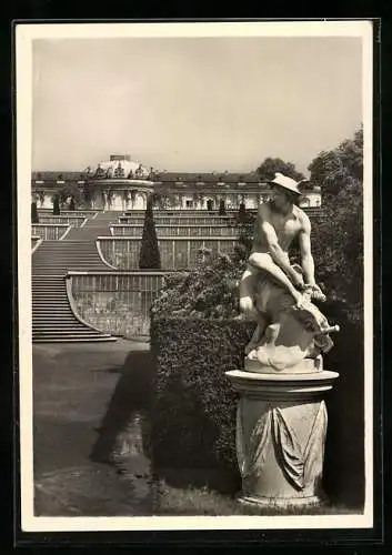 Foto-AK Deutscher Kunstverlag, NR 126: Potsdam, Sanssouci, Merkur von Pigalle