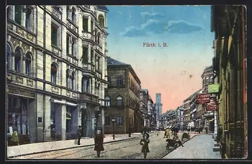 AK Fürth / Bayern, Partie in der Königstrasse