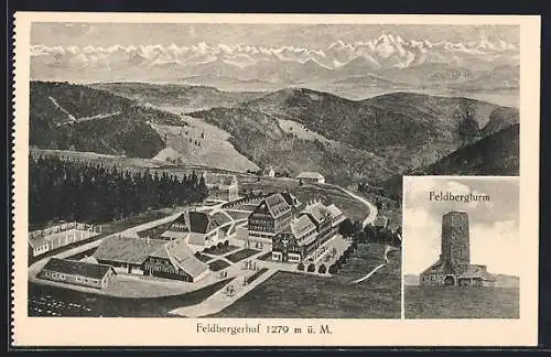 AK Feldberg / Schwarzwald, Hotel Feldbergerhof, Feldbergturm