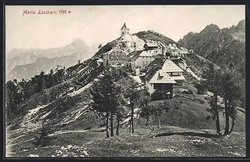 AK Tarvis, Maria Luschari mit Umgebung und Gebirge