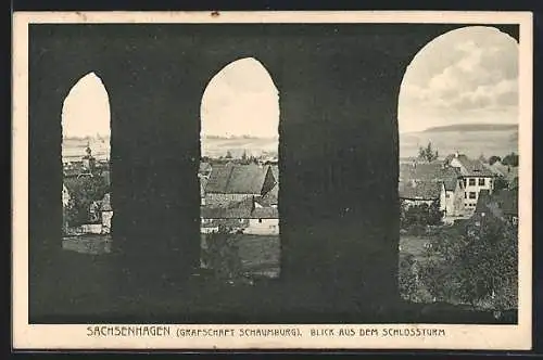 AK Sachsenhagen / Schaumburg, Blick aus dem Schlossturm