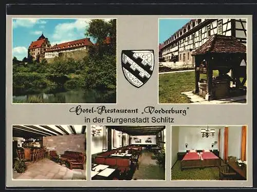 AK Schlitz / Hessen, Hotel-Restaurant Vorderburg, Innenansichten