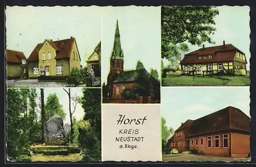 AK Horst / Garbsen, Gemischtwarengeschäft von Hans Friedrich, Gutshaus, Schule