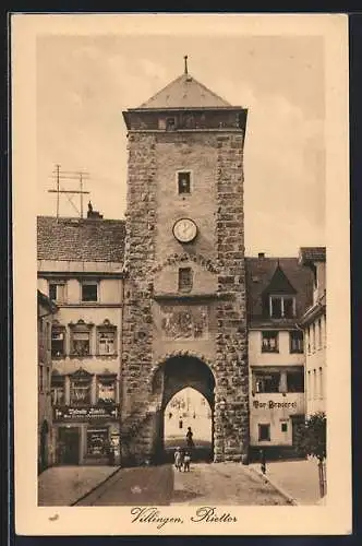 AK Villingen / Baden, Riettor mit Tor-Brauerei