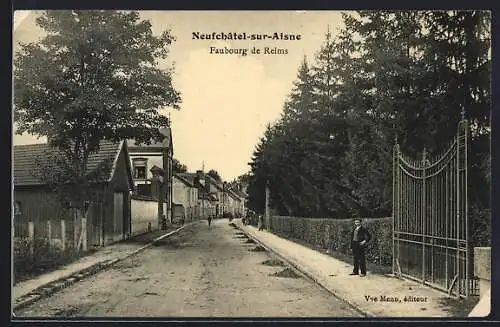 AK Neufchatel-sur-Aisne, Faubourg de Reims