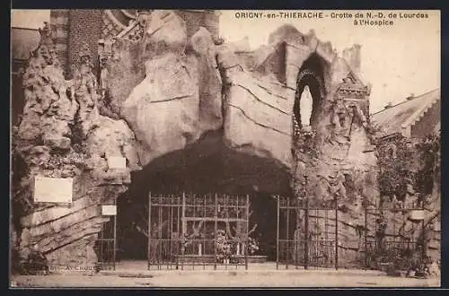 AK Origny-en-Thierache, Grotte de N.-D. de Lourdes a l`Hospice