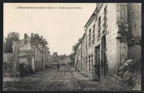 AK Neufchatel-sur-Aisne, Faubourg de Reims