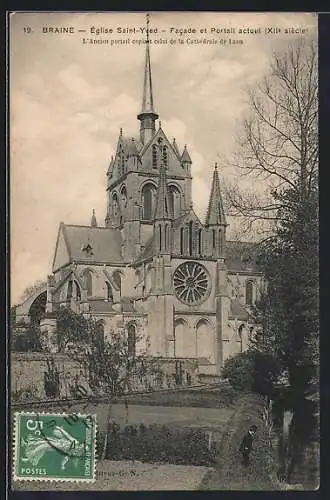 AK Braine /Aisne, Eglise Saint-Yved, Facade et Portail