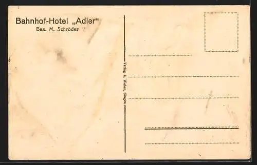 AK Singen-Hohentwiel, Teilansicht mit Bahnhof-Hotel Adler