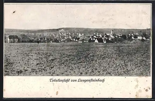 AK Langensteinbach, Totalansicht mit Kirche